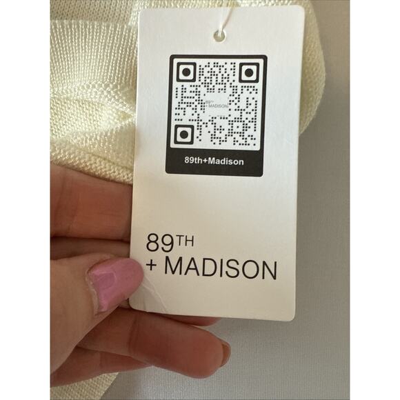 89th & Madison NWT Women’s Plus 2X Preppy Whisper White Knit Cardigan Sweater - Picture 5 of 10